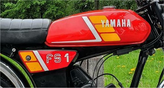 Yamaha FS1-E, FS1 1989-on Red Bike Full Sticker Set (Yellow/Orange, Red, White)