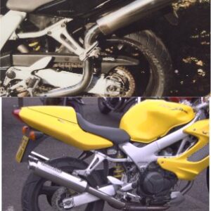 HONDA VTR1000 FIRESTORM (SC36 1997-05) PREDATOR ROAD HIGH LEVEL REMOVABLE BAFFLE SILENCERS (PAIR) IN S/STEEL