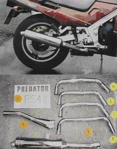 SUZUKI GSX1100FJ, FK, FL, FM, FN, FR (GV72A) (1987-96) PREDATOR 4-1 SYSTEM R.R.B IN S/STEEL