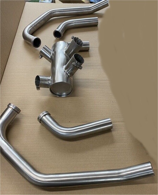 Honda VF400F, VF500, ALL MODELS (1982-87) 4-1 Exhaust System WITH REMOVABLE BAFFLE in S/STEEL - Image 2