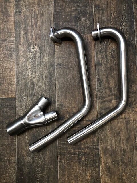SUZUKI GN250 PREDATOR DOWN PIPES AND COLLECTOR 50.8mm OUTLET IN S/STEEL