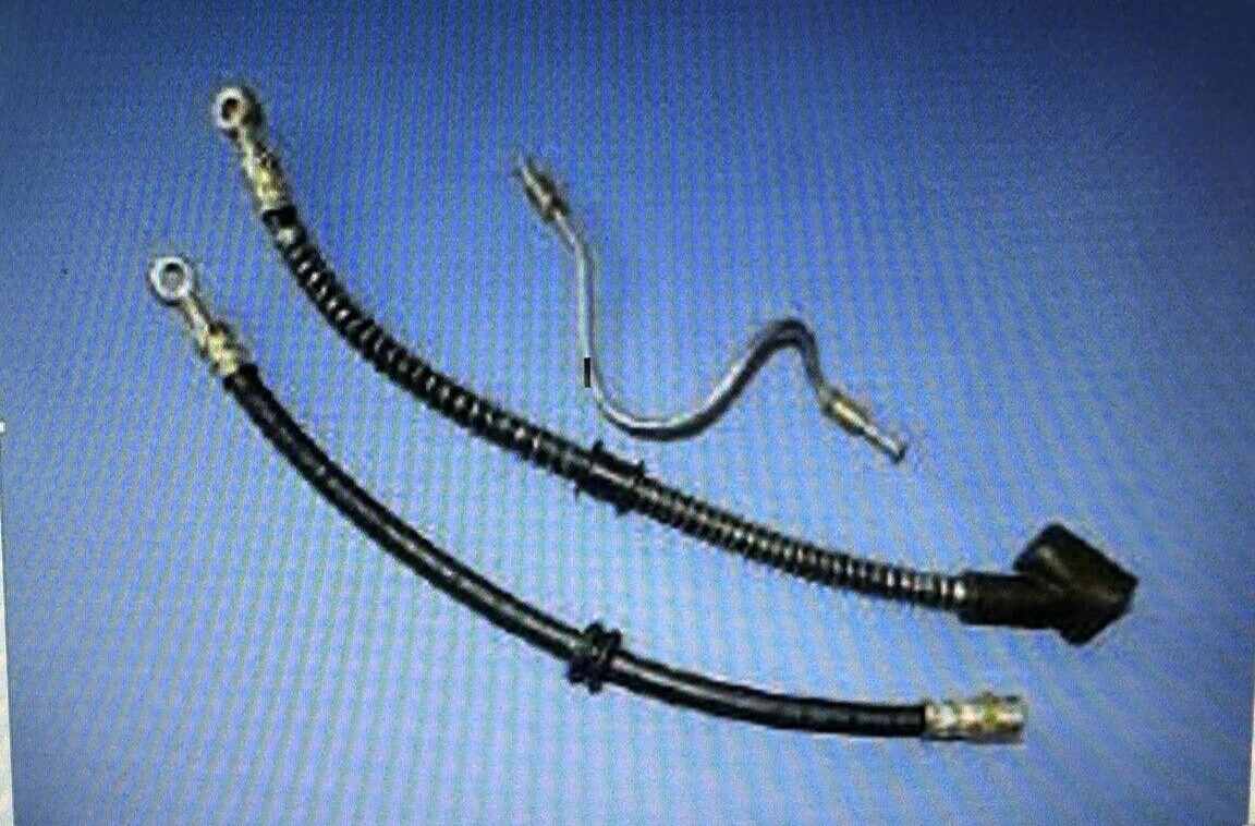 KAWASAKI 750, H2 MACH SINGLE FRONT BRAKE HOSES SET UPPER LOWER STEEL PIPE