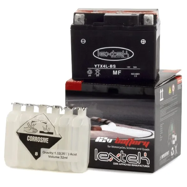 YTX4L-BS Motorcycle Battery 114mm x 71mm x 86mm YTX4L-BS