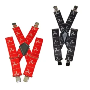 Isle of Man TT UNISEX Adjustable Elasticated Heavy Duty Wide Braces (BLACK)