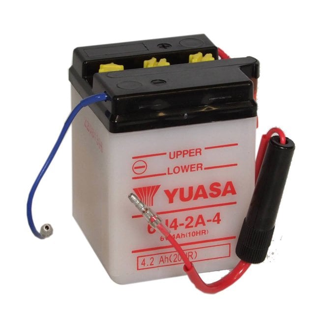 6N4-2A-4 Battery Yuasa Premium Pack inc Electrolyte Honda C50, C70, C90, Suzuki GP Etc 6N42A4 (see fitment list) 6N4-2A-4