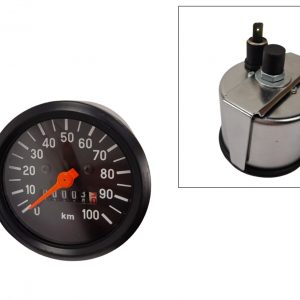 HONDA PA50 CAMINO, SIMSON, PUCH MS MONZA, UNIVERSAL SPEEDOMETER 100 km 60mm Orange Needle