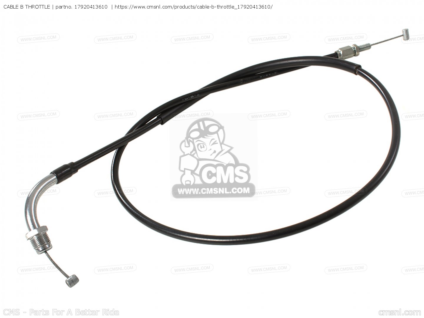 HONDA CB250/400T, CB400A, CM400/450 THROTTLE CABLE B CLOSING 17920-413-610