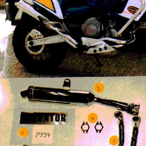 YAMAHA XTZ750 Super Ténéré (1989-95) PREDATOR EXHAUST SYSTEM ROAD IN S/STEEL