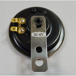 Horn 6 Volt 85mm Diameter 6V DC 2 Spade (black) inc hanging bracket