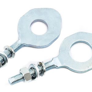 SUZUKI DRIVE CHAIN AJUSTERS FROM AP50, K50, A50P -1976 (MODELS WITH SPROCKET STUB AXELS) PAIR