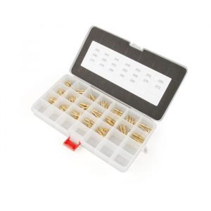 PILOT JET ASSORTMENT BOX FOR MIKUNI VM22/210 & N224/103 CARBURETTORS (Includes 5 jets per size)