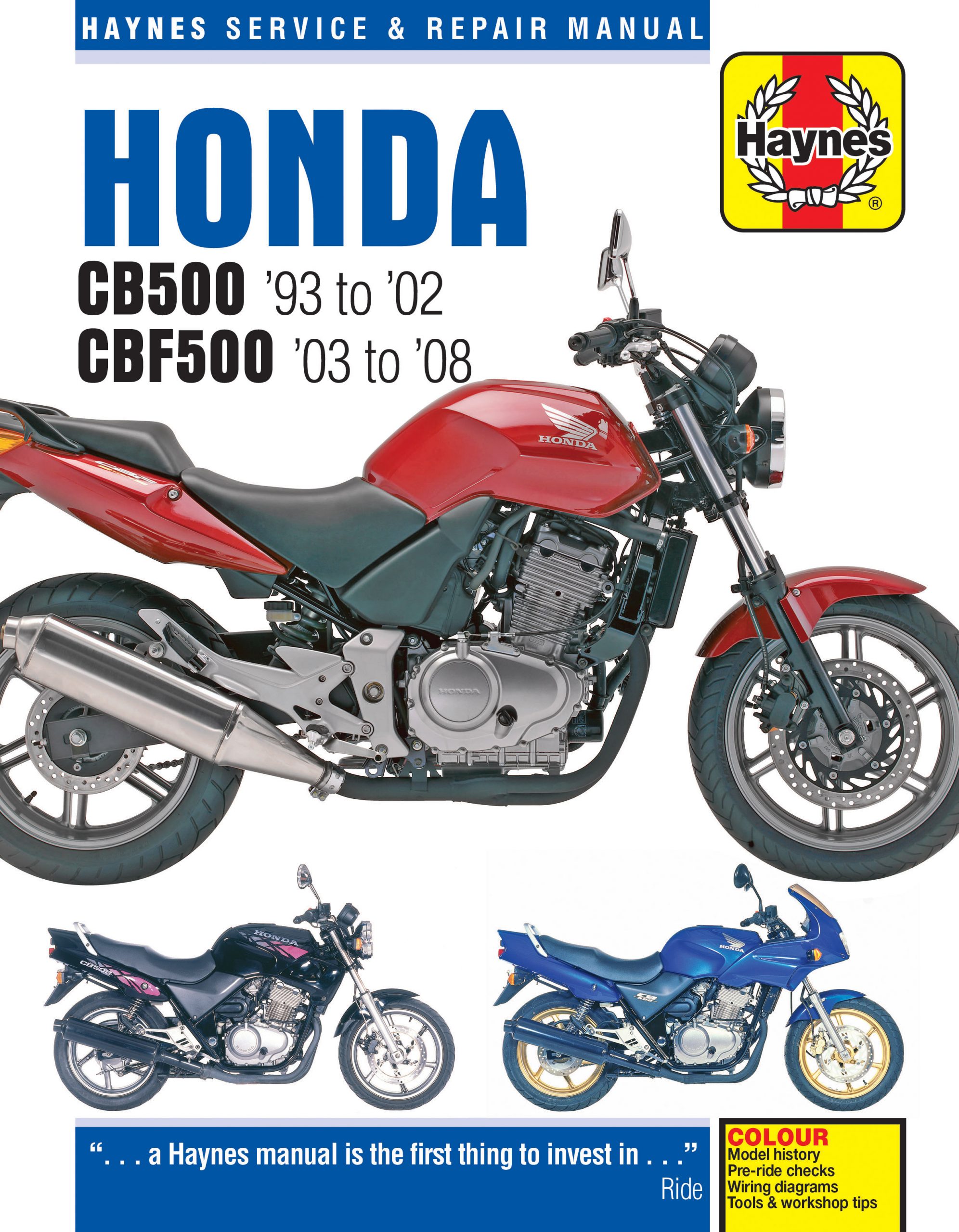 Honda CB500 (1992-02) Honda CBF500 (2003-08) Haynes Workshop Manual 3753