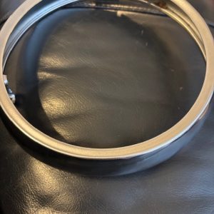 HEADLIGHT RIM 180mm Clip in Top with X2 Screw Fitting each Side at Bottom Chrome
