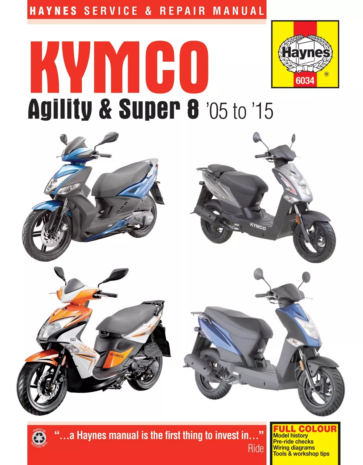 Kymco Agility 50 125 Super 8 Haynes Workshop Manual 6034
