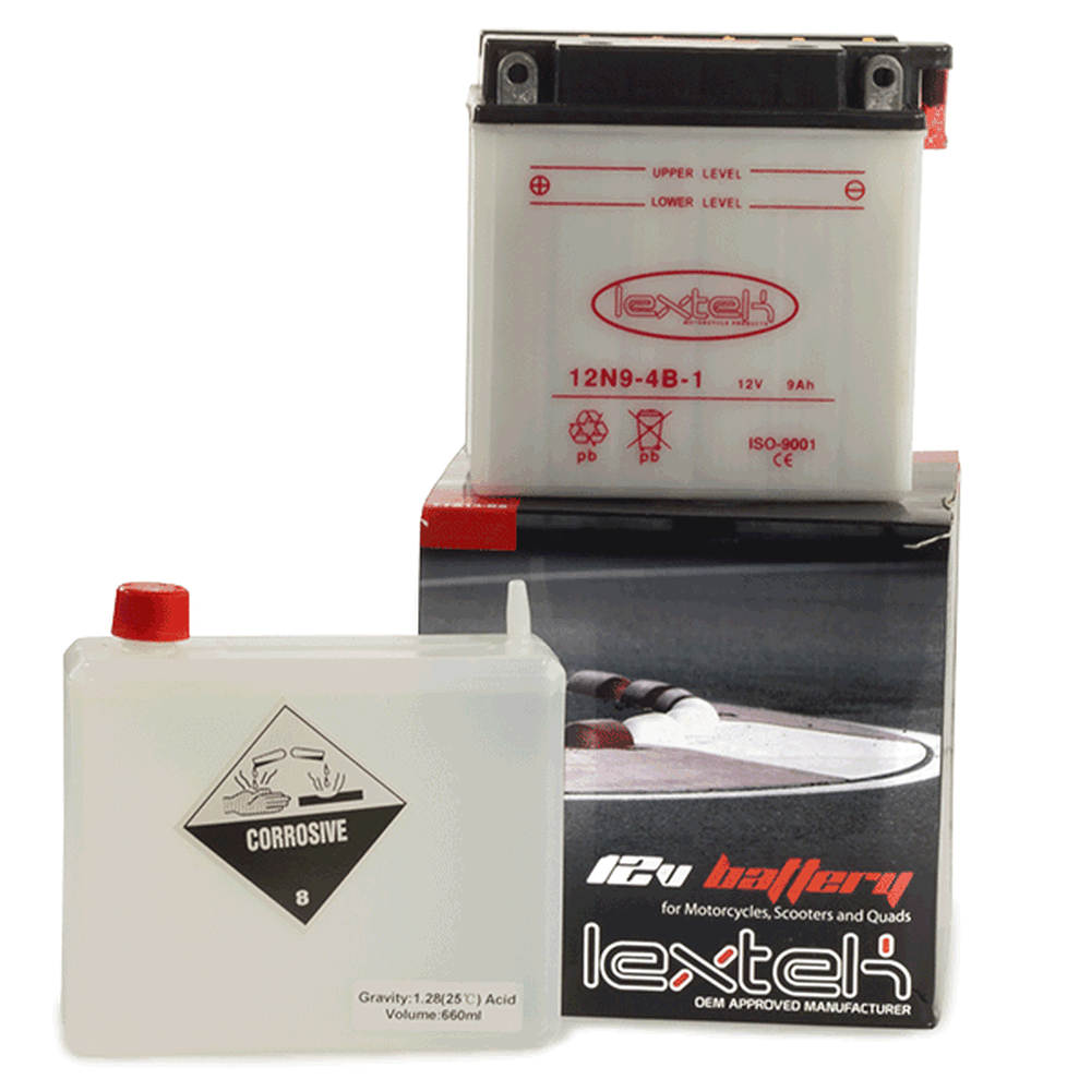 12N9-4B-1 Economy Motorcycle Battery 12v 9ah 135mm Long x 75mm High x 139mm High 12N9-4B-1