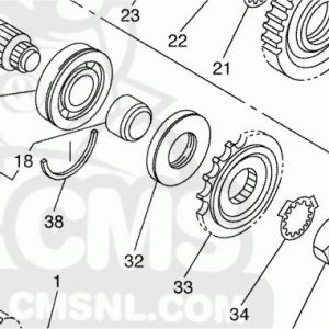 YAMAHA FZS1000 FAZER (2001-05)GEARBOX OUTLET SHAFT SPACER (ONE BEHIND FRONT SPROCKET) 90387-30001 GENUINE No18 IN PICTURE