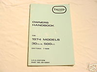 Triumph Owners Handbook. Daytona 500cc T100R (1974)  USA Edition