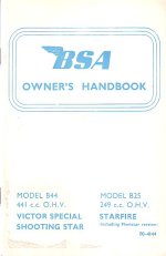 BSA B25/44 MODELS OWNERS HANDBOOK