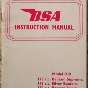 BSA BANTAM D10 OWNERS HANDBOOK