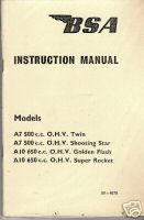 BSA A7, A10 OWNERS OPERATING MANUAL