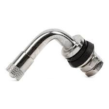 TYRE VALVE 8mm HOLE TYPE TUBELESS VALVE CHROME 90* HEAD SHORT