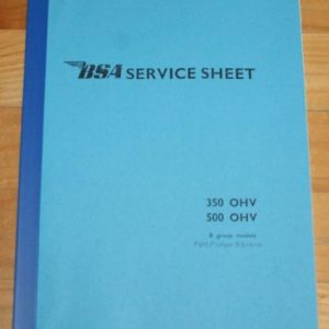 BSA B31/33 SERVICE SHEET  350, 500, B31, B33, Rigid, Plunger and swinging arm