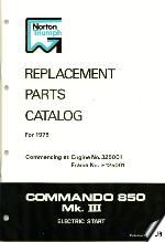 Norton Commando 850 MK3 (1975/77) Electric Start PARTS BOOK OEM: 00-5756