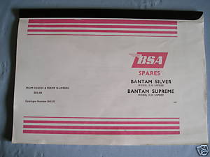 BSA Bantam D10 & Sports Silver OEM: 00-5130 PARTS BOOK