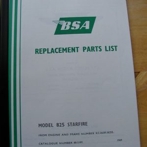 BSA B25 Starfire (1969) from Engine frame no KC.06301.B25S PARTS BOOK OEM: 00-5197