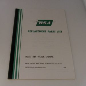 BSA B44 Victor Special (1970). From Engine and frame numbers HD 00101 B44VS PARTS BOOK OEM: 00-5708