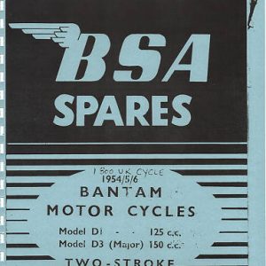 BSA Bantam D1/3 (1954/55/56) PARTS BOOK