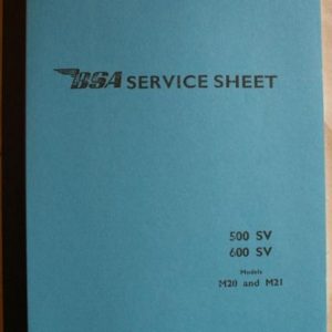 BSA C15/B40 SERVICE SHEET  250, 350, C15, B40 models OEM: 00-4082
