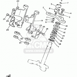 YAMAHA RD50MX 1986-on FRONT FORK FAIRING FLASHER STAY L/H 28Y-23327-00-33 GENUINE No19 IN PICTURE