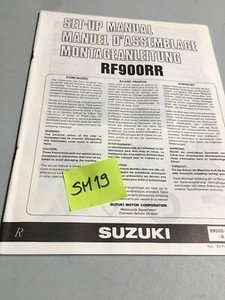 SUZUKI RF900RV GENUINE SET-UP MANUAL  PART NUMBER 99505-01097-011 PRE-USED