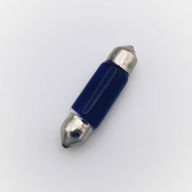 12 Volt 5W 11X39mm FESTOON bulb B269P (Purple Glass)