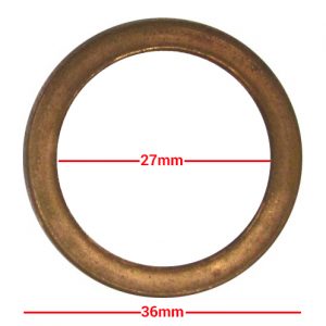 Exhaust Gaskets Flat Copper OD 36mm, ID 27mm, Thickness 4mm (each)