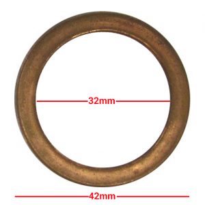 Exhaust Gaskets Flat Copper OD 42mm, ID 32mm, Thickness 4mm (each)