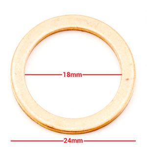 Exhaust Gaskets Copper OD 24mm, ID 18mm, Thickness 1.60mm