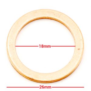 Exhaust Gaskets Copper OD 26mm, ID 18mm, Thickness 1.60mm