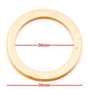 Exhaust Gaskets Copper OD 35mm, ID 26mm, Thickness 1.60mm