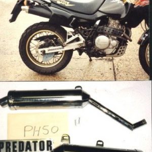 Honda NX650 Dominator MK1 (1988-95) Predator Road Legal Silencers (Pair) inc linkpipes in S/STEEL