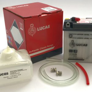 Lucas Battery 6N6-3B  Genuine Lucas 6V Battery 6N6-3B for Classic Motorcycles. Supplied with Acid Pack 6N6-3B