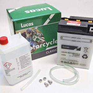 Lucas Battery B38-6A  Genuine 6V Lucas Battery B38-6A for Classic Motorcycles. Supplied with Acid pack B38-6A