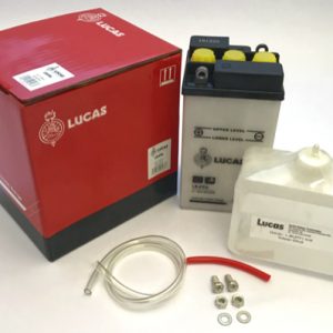 Lucas Battery B49-6  Genuine 6V Lucas Battery LB496 for Classic Motorcycles. Supplied with Acid Pack B49-6
