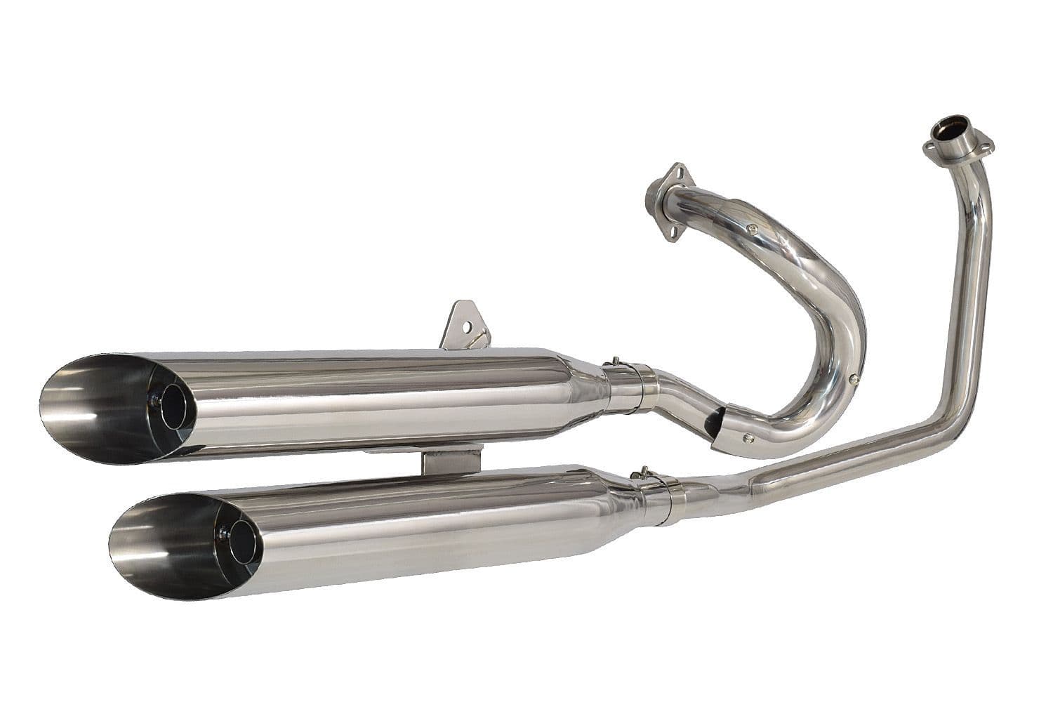 YAMAHA XV535 VIRAGO EXHAUST SYSTEM WITH SILENCERS STAINLESS STEEL - Image 3