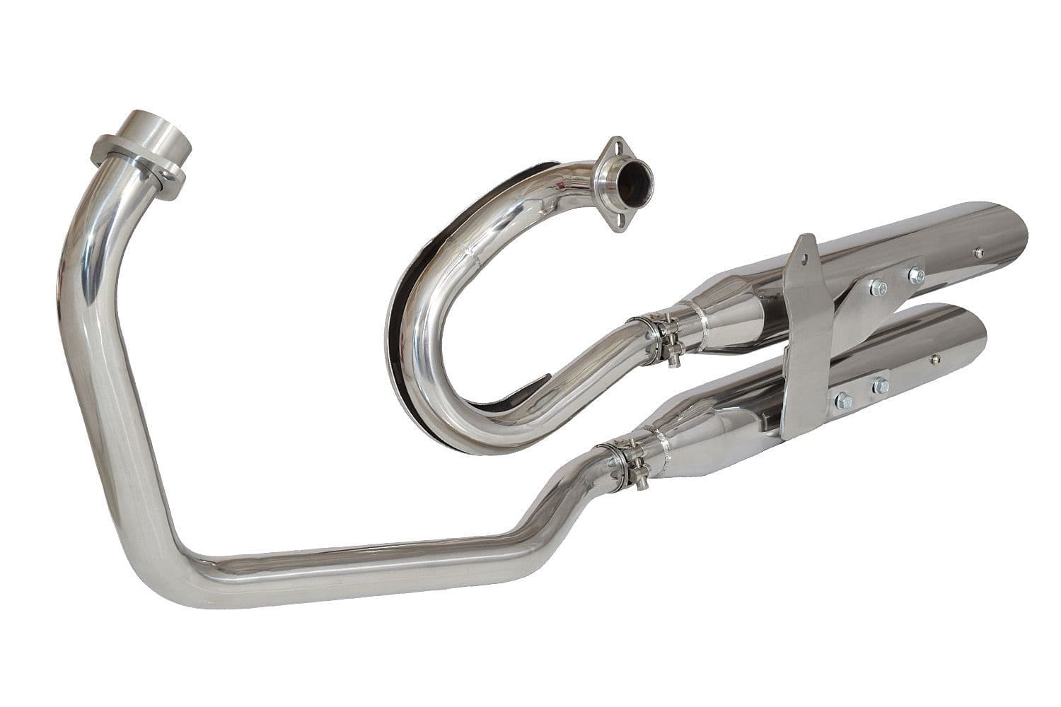 YAMAHA XV535 VIRAGO EXHAUST SYSTEM WITH SILENCERS STAINLESS STEEL - Image 4