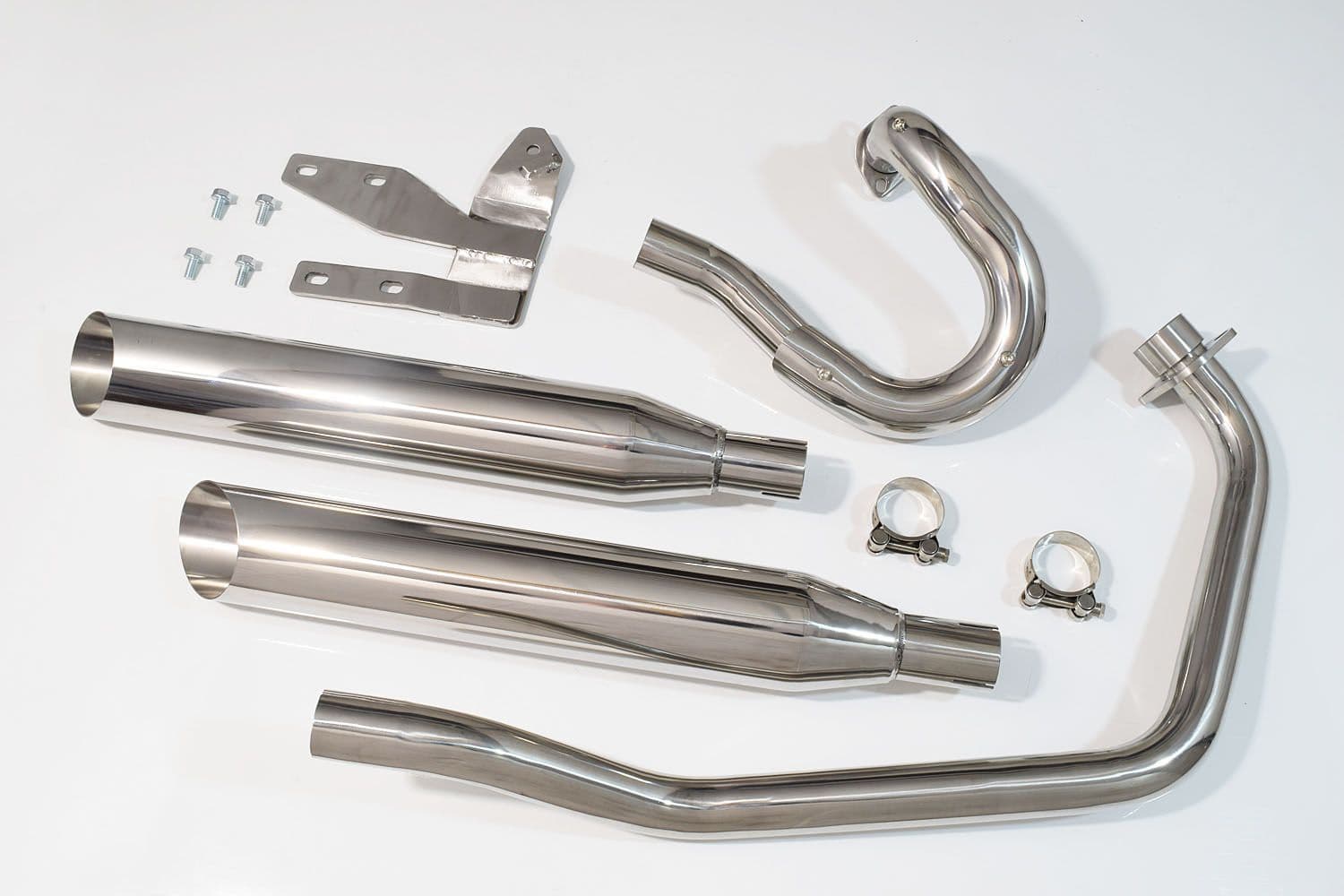 YAMAHA XV535 VIRAGO EXHAUST SYSTEM WITH SILENCERS STAINLESS STEEL - Image 5