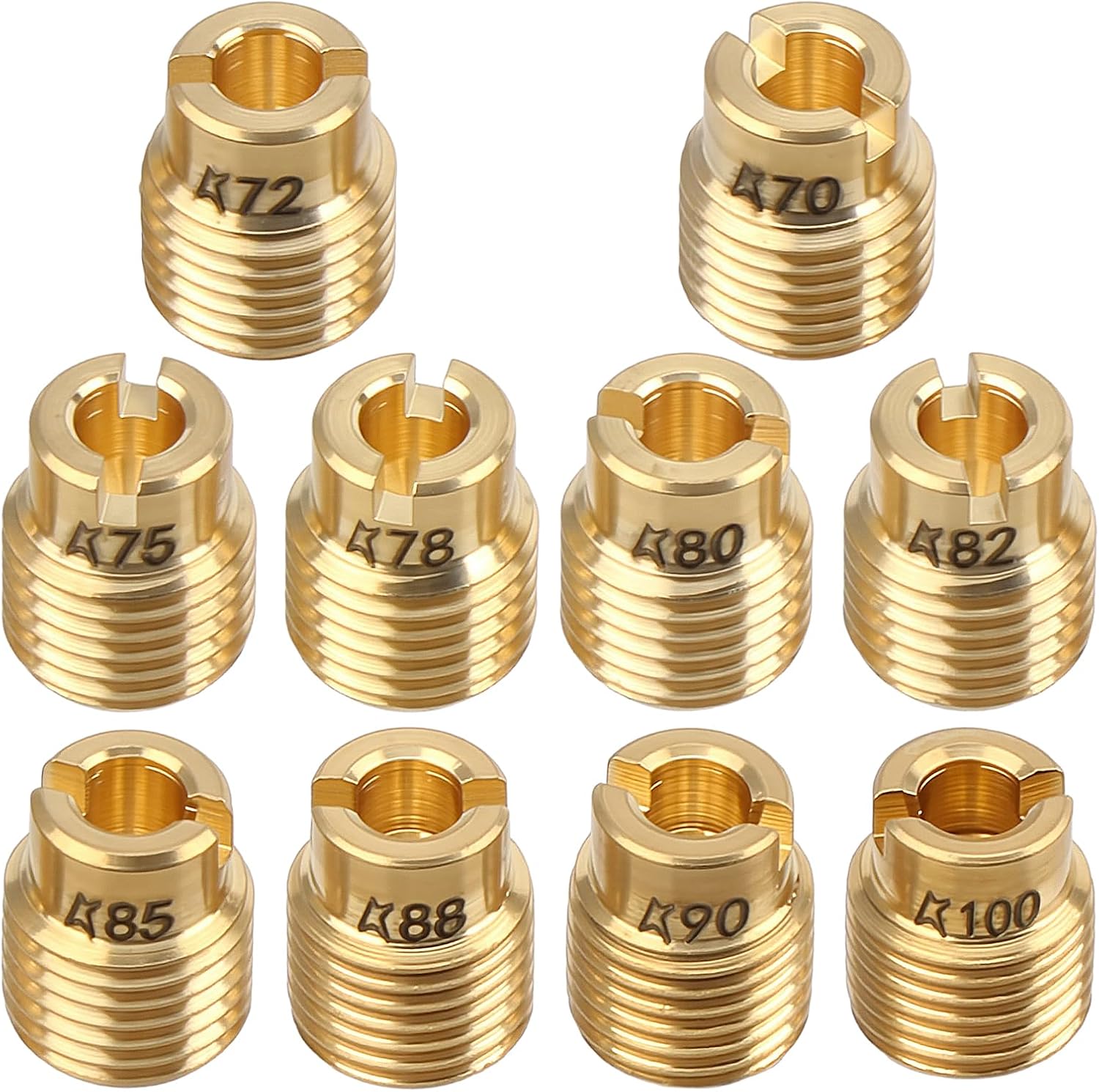 Main Jets- Gurtner HONDA PA50 CAMINO, PA50I HOBBIT, HONDA GENERATOR ETC CARBURETTOR MAIN JET IN SIZES 50/55/60/65/68/70/72/75/78/80/82/85/88/90/92 (EACH) **see drop down box for sizes**