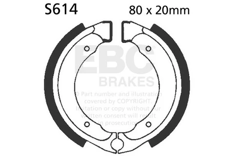 S614 EBC BRAKE SHOES FOR SUZUKI/E-TON/QUADZILLA/KAWASAKI (SEE FITMENT LIST)