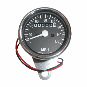 Speedo Clock 60mm 2:1 MPH Black Clock Face inc Universal mounting Bracket (chrome)